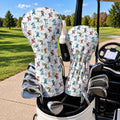 Christmas Characters Golf Pose Pattern Golf Head Cover, Golf Club Covers, Golfer Gift