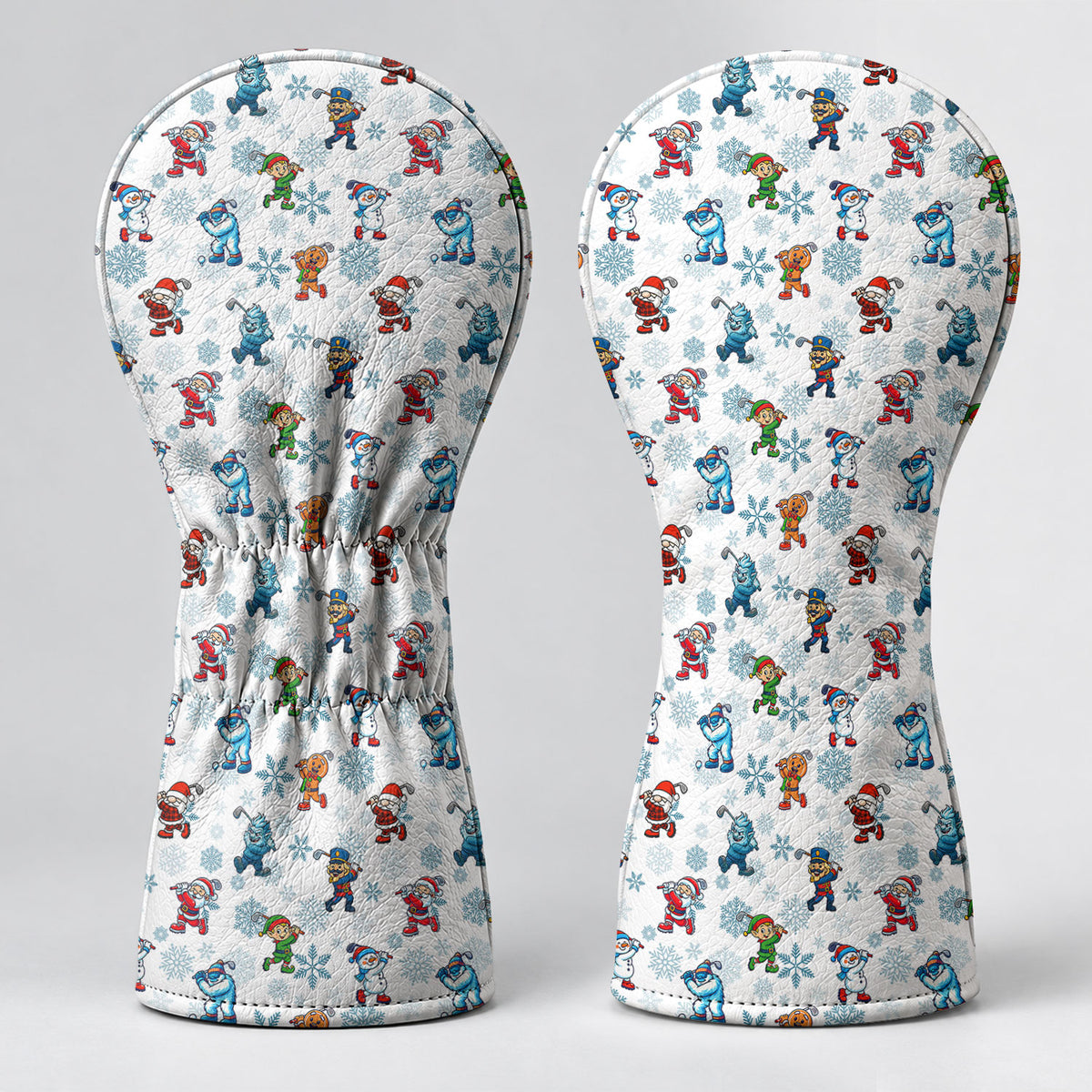 Christmas Characters Golf Pose Pattern Golf Head Cover, Golf Club Covers, Golfer Gift