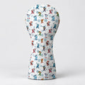 Christmas Characters Golf Pose Pattern Golf Head Cover, Golf Club Covers, Golfer Gift