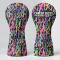 Cancer Sucks In Every Color Black Ribbon Golf Head Cover, Fun Golf Gift, Driver Cover