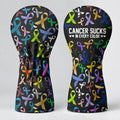 Cancer Sucks In Every Color Bold Ribbons Golf Headcover, Driver Headcover, Golf Gift