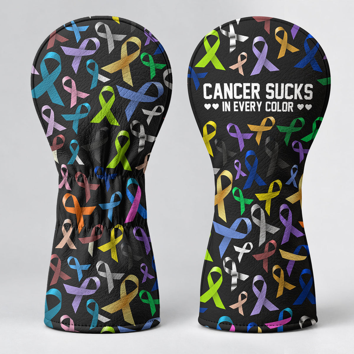 Cancer Sucks In Every Color Bold Ribbons Golf Headcover, Driver Headcover, Golf Gift