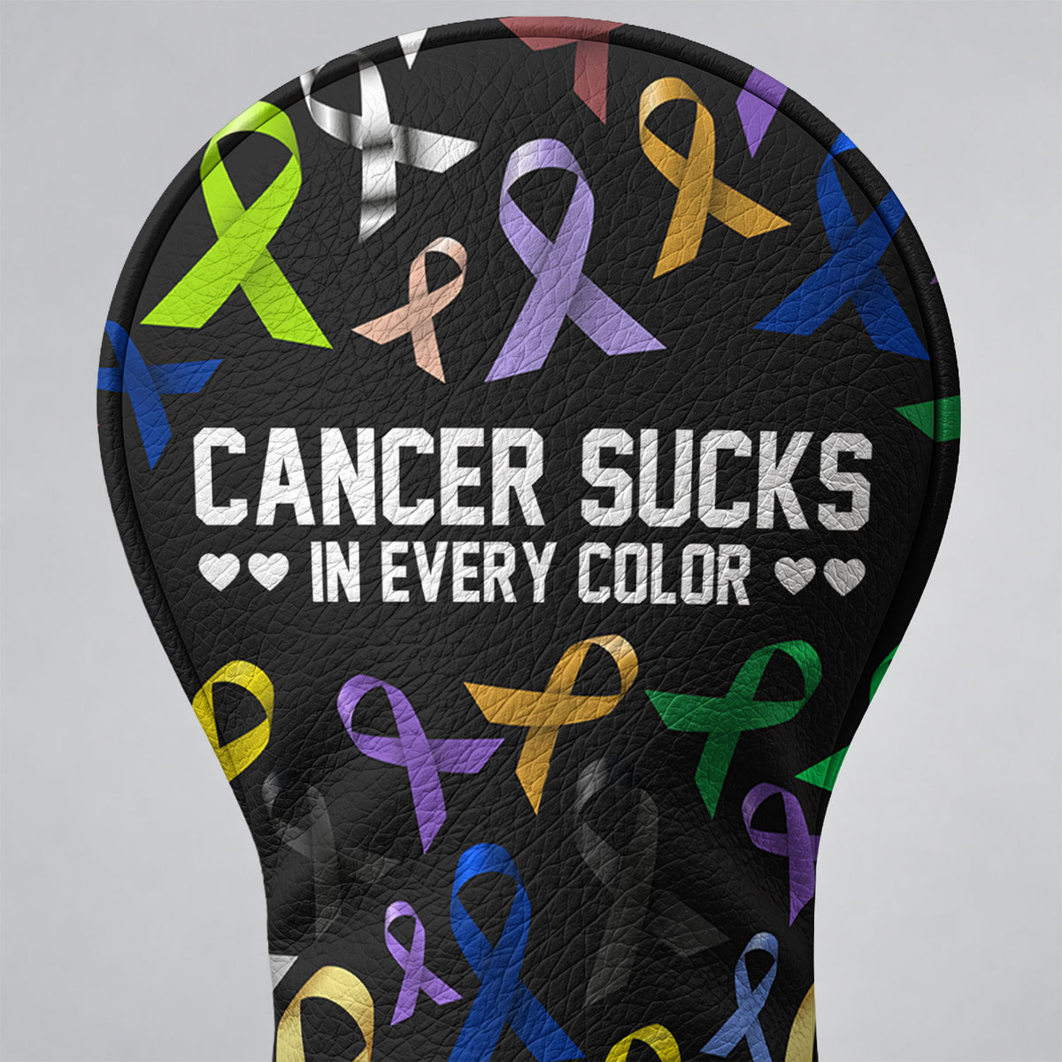 Cancer Sucks In Every Color Bold Ribbons Golf Headcover, Driver Headcover, Golf Gift