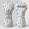 Cancer Sucks In Every Color White Golf Head Cover, Cancer Awareness Gift, Golfer Gift