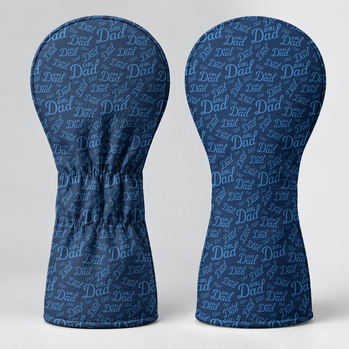 Girl Dad Navy Blue Pattern Golf Head Cover, Dad Golf Gift, Golf Accessories For Men