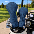 Girl Dad Navy Blue Pattern Golf Head Cover, Dad Golf Gift, Golf Accessories For Men