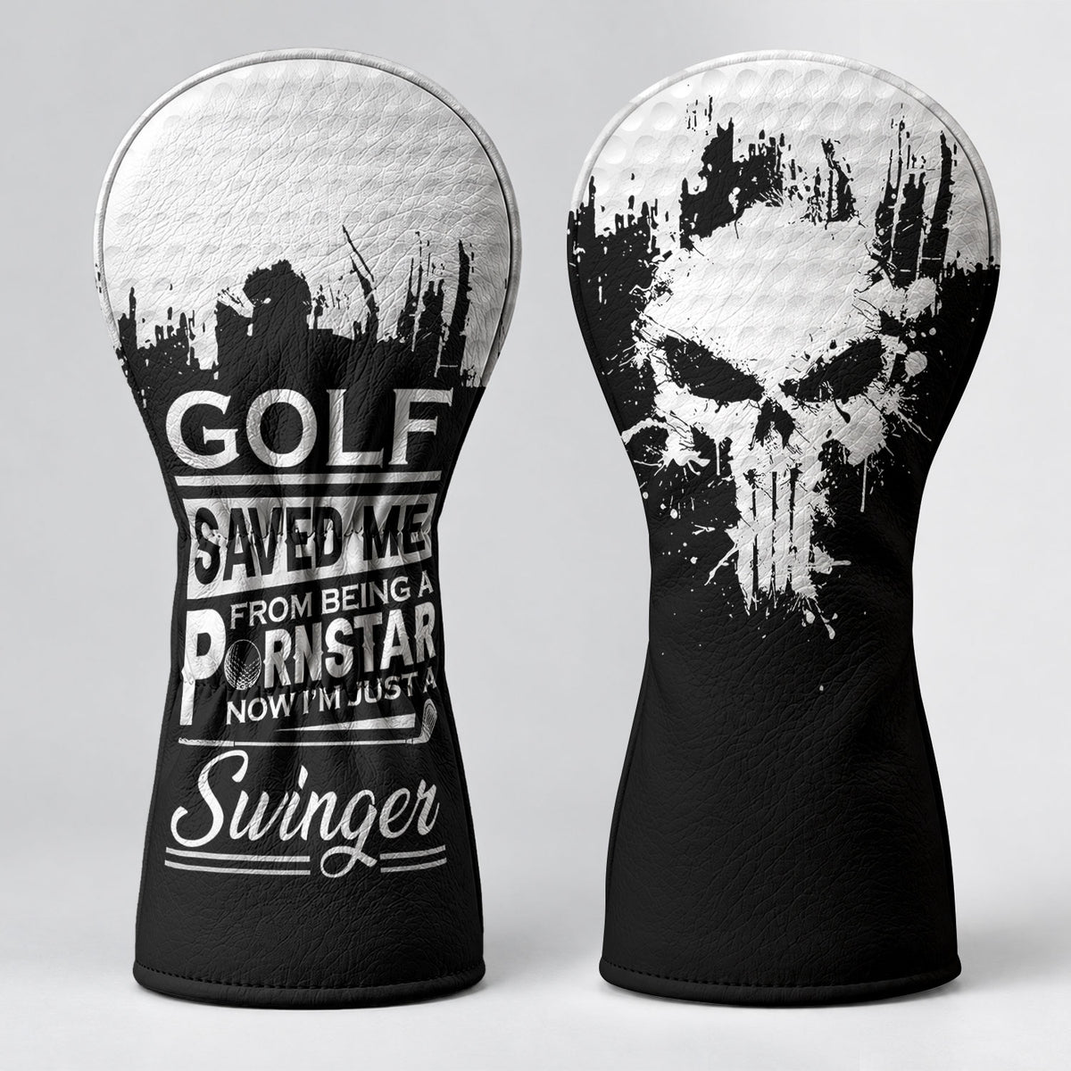 Golf Saved Me From Being A Porn Star Skull Headcover, Fun Golf Gift, Driver Headcover