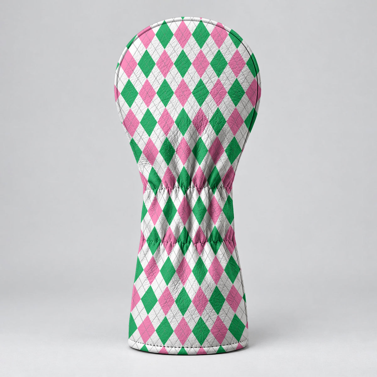 Green Pink Argyle Golf Head Cover, Golf Accessories For Women, Cute Golf Head Cover