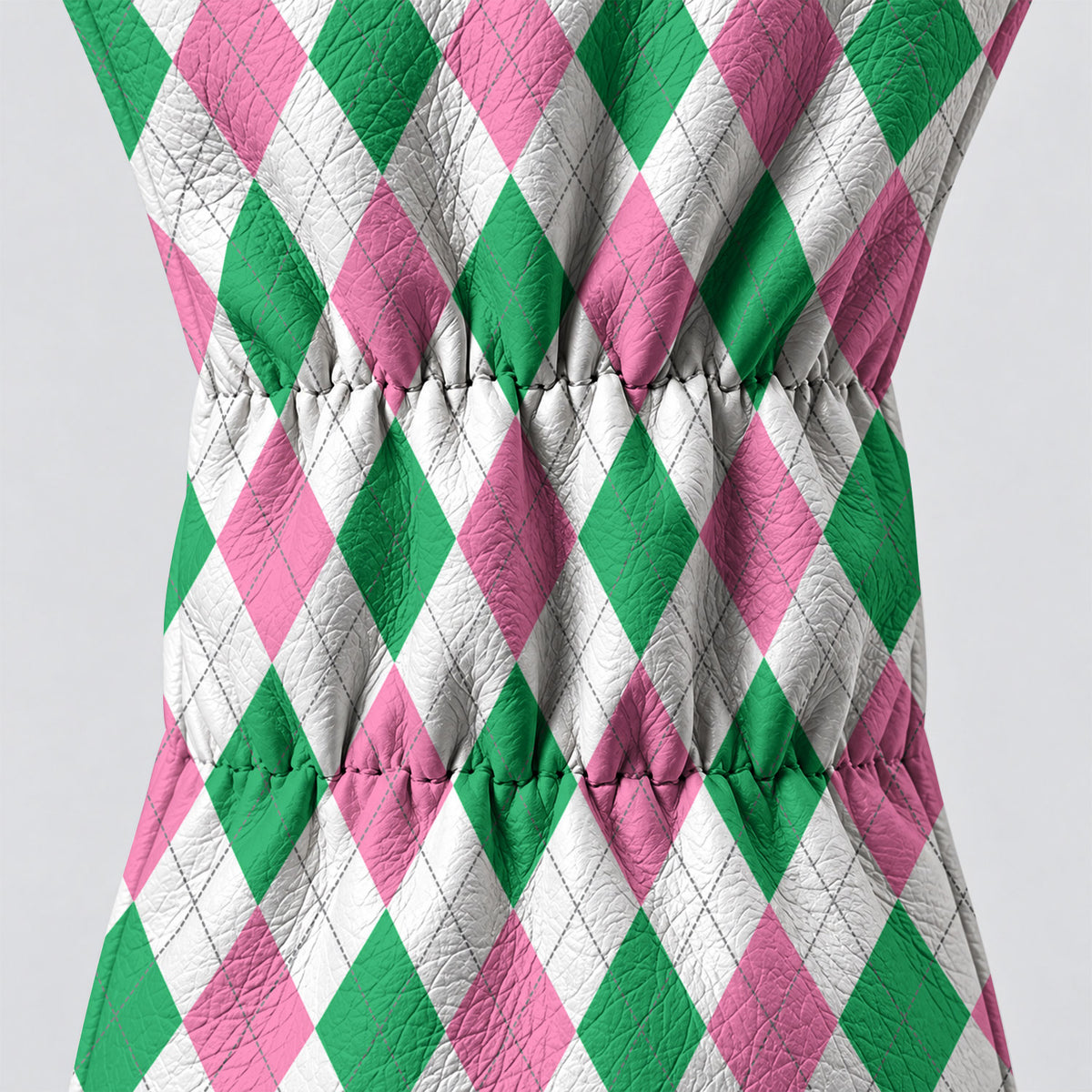 Green Pink Argyle Golf Head Cover, Golf Accessories For Women, Cute Golf Head Cover