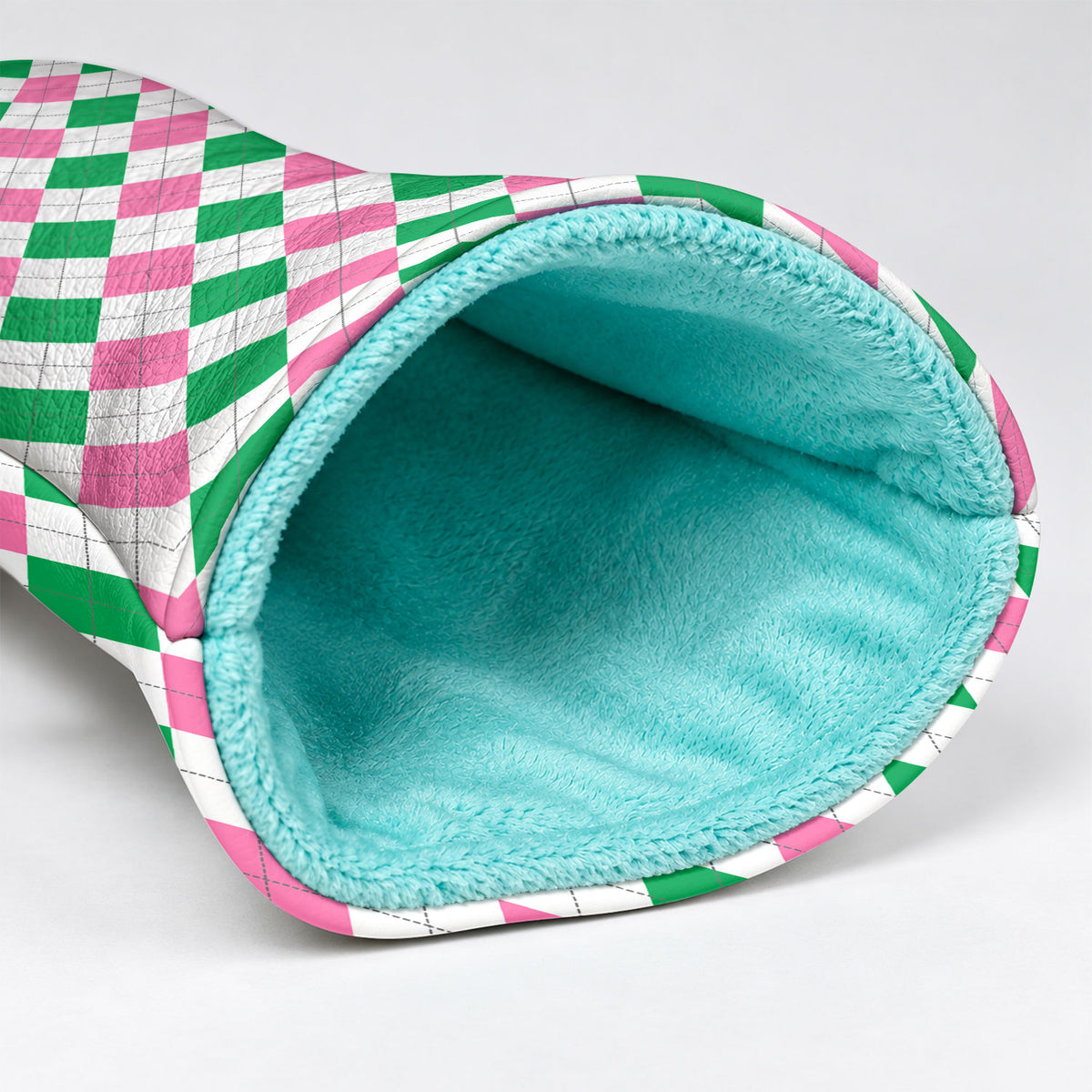 Green Pink Argyle Golf Head Cover, Golf Accessories For Women, Cute Golf Head Cover