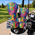 Liquid Marble Colorful Print Golf Head Cover, Golf Bag Accessories, Golf Gift For Men