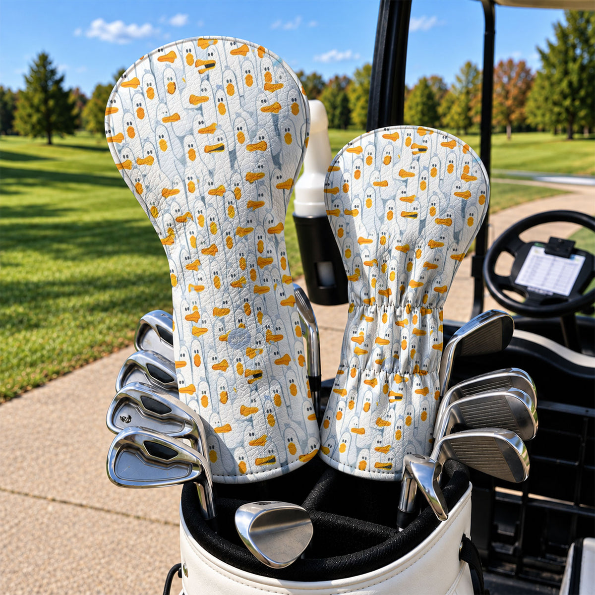 Mine Mine Mine Seagull Beach Pattern Golf Head Cover, Gift For Golfers, Fun Golf Gift
