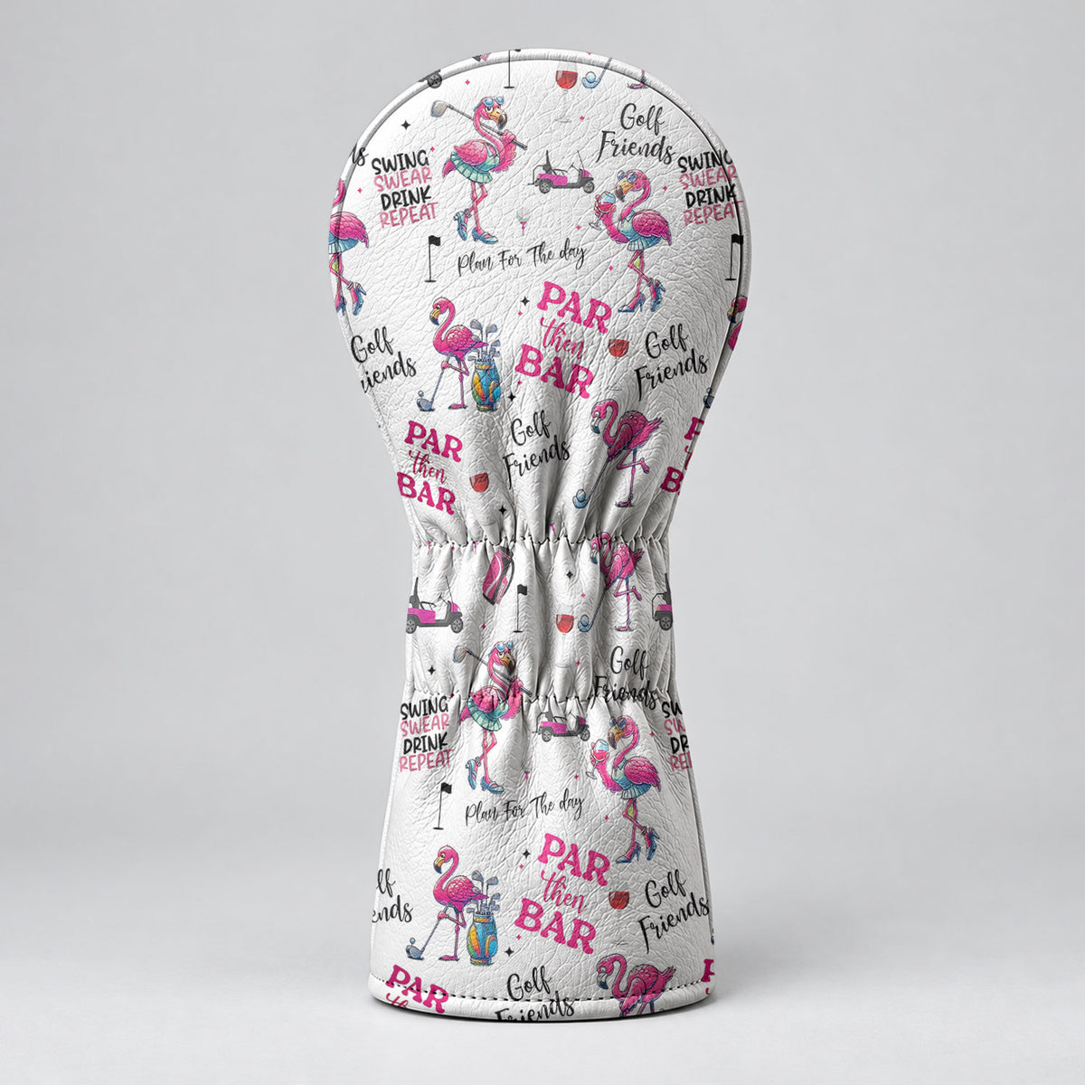 Par Then Bar Pink Flamingo Golf Headcover, Gift For Women Golfers, Ladies Golf Gift