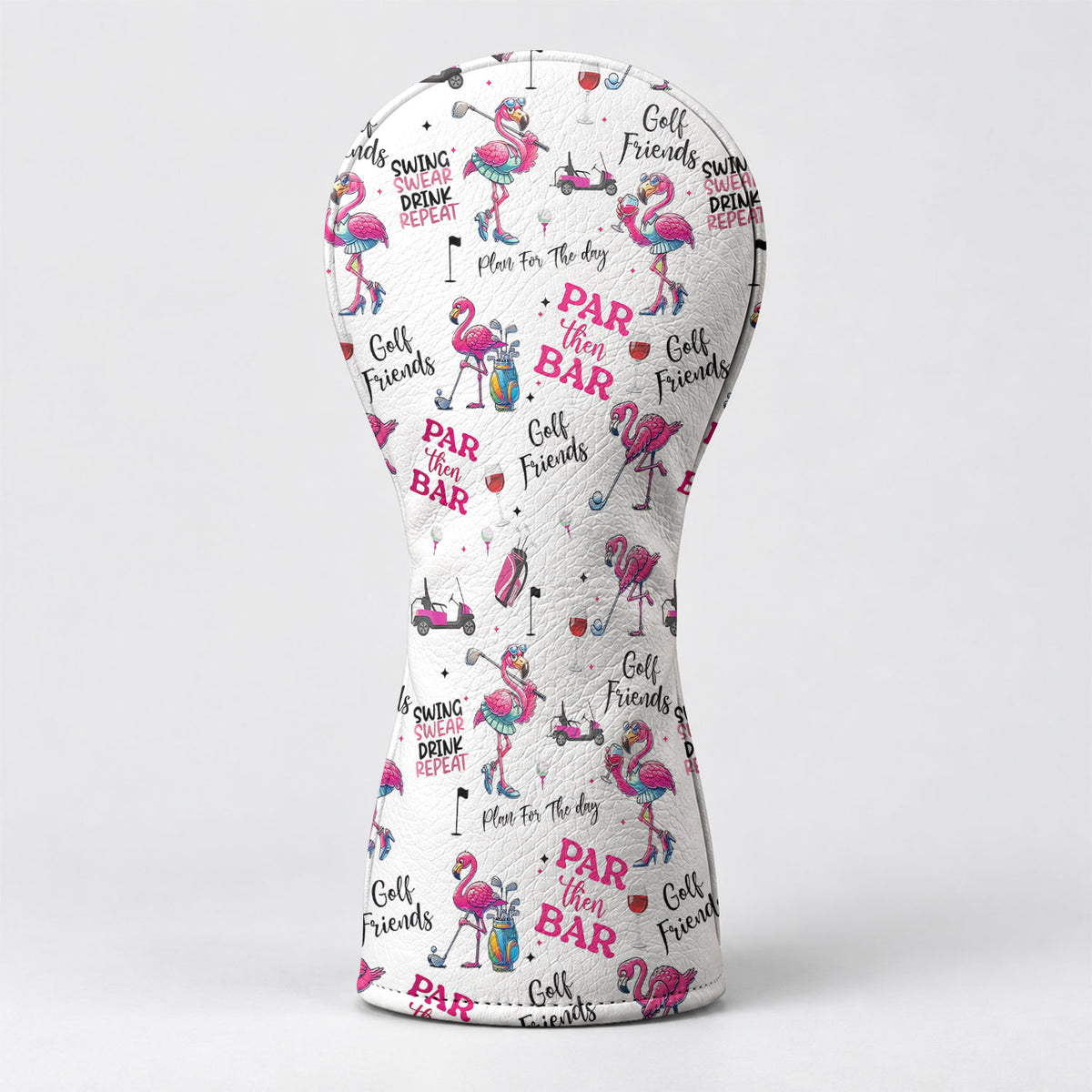 Par Then Bar Pink Flamingo Golf Headcover, Gift For Women Golfers, Ladies Golf Gift