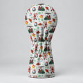 Santa Golf Cart Christmas Pattern Golf Head Cover, Christmas Golf Gift, Driver Cover