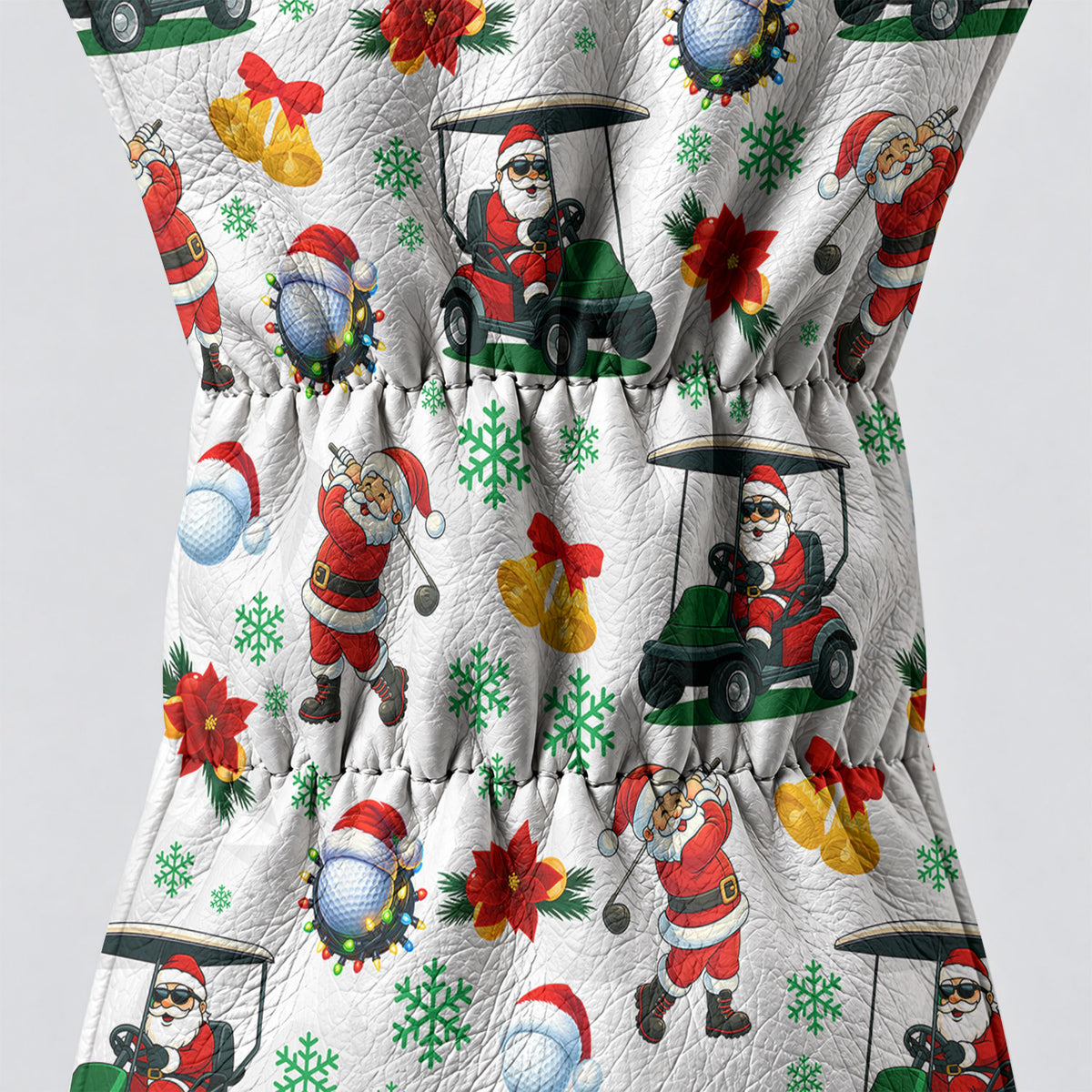 Santa Golf Cart Christmas Pattern Golf Head Cover, Christmas Golf Gift, Driver Cover