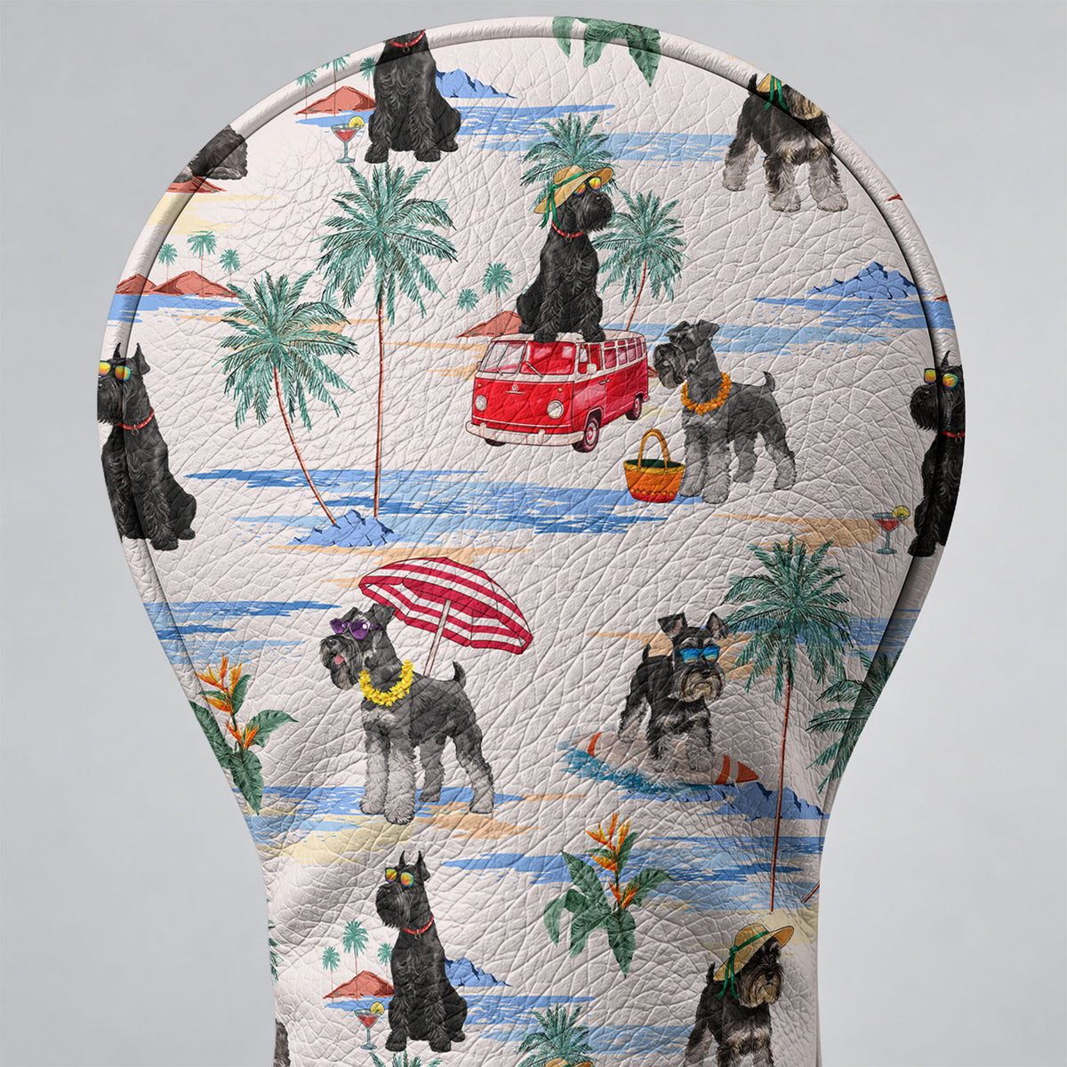Schnauzer Beach Vacation Tropical Golf Head Cover, Golf Gift Ideas, Golf Gift For Men