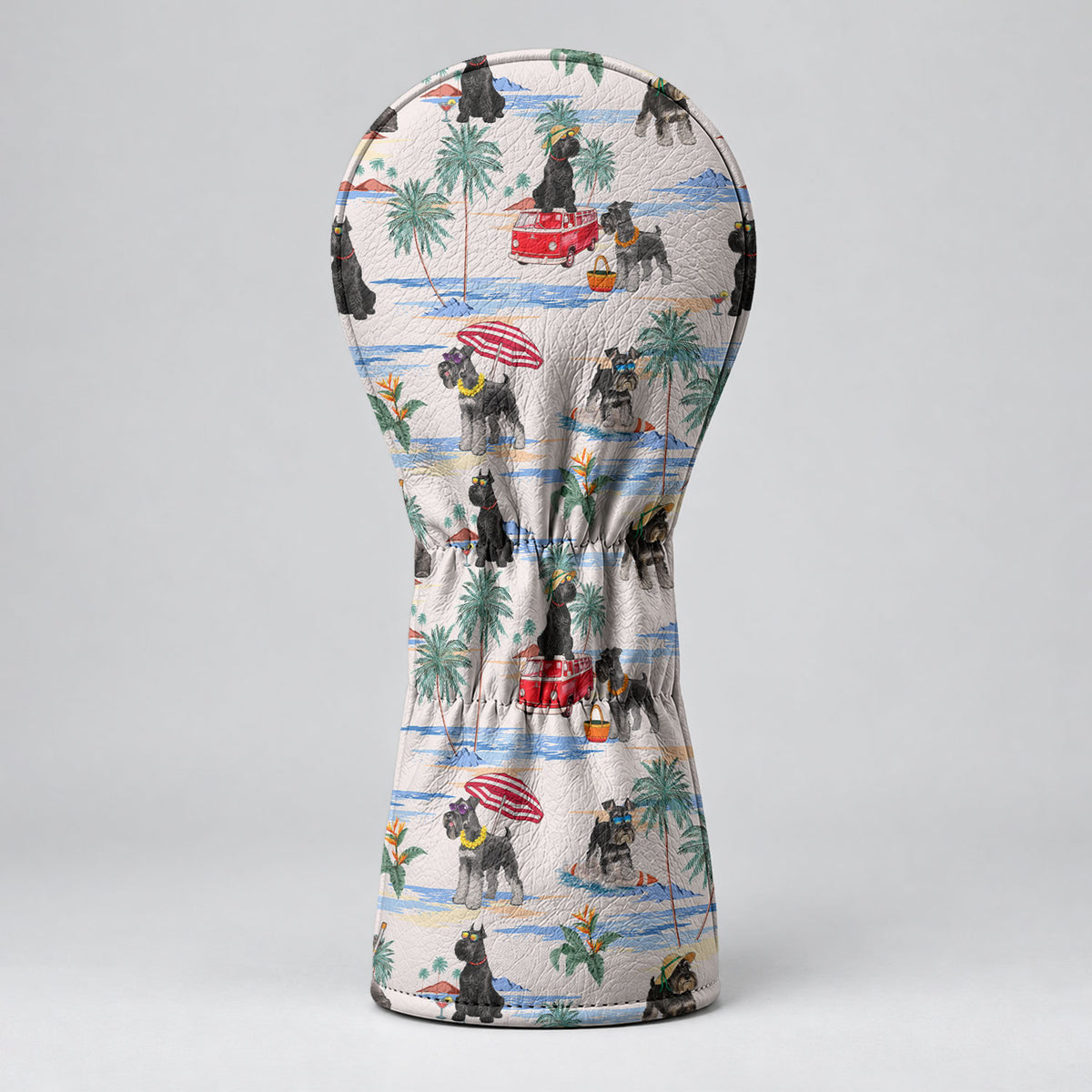 Schnauzer Beach Vacation Tropical Golf Head Cover, Golf Gift Ideas, Golf Gift For Men
