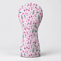 Pink Green Golf Cart Flowers Golf Head Cover, Gift For Her, Golf Headcovers For Women