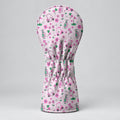 Pink Green Golf Cart Flowers Golf Head Cover, Gift For Her, Golf Headcovers For Women