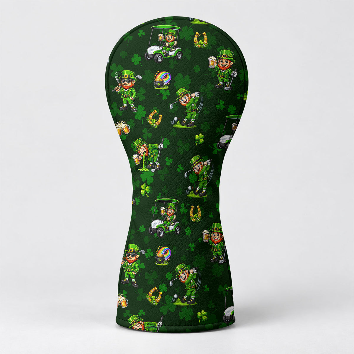 St Patrick's Day Leprechaun Golf Pose Golf Head Cover, Irish Golf Gift, Gift For Him
