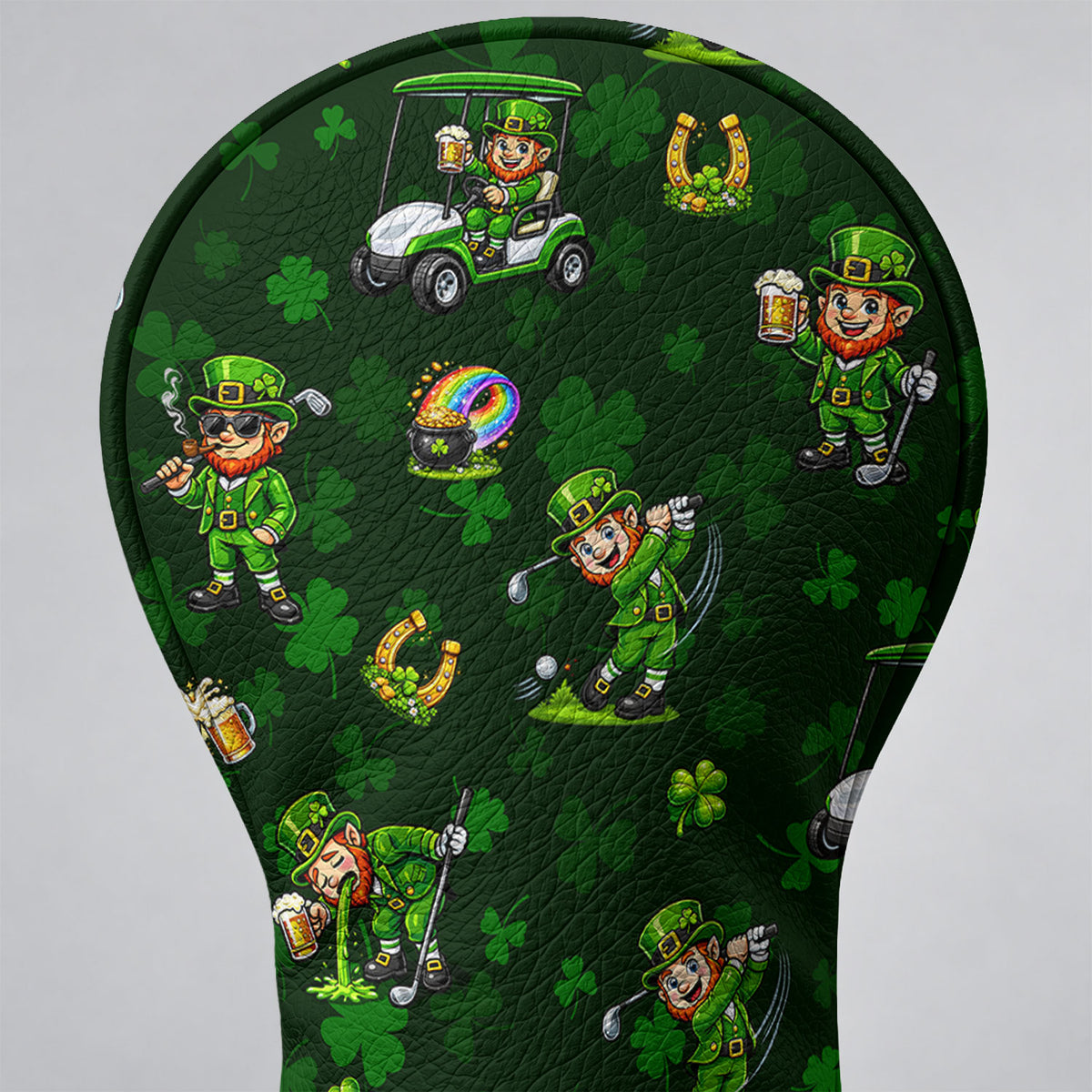 St Patrick's Day Leprechaun Golf Pose Golf Head Cover, Irish Golf Gift, Gift For Him
