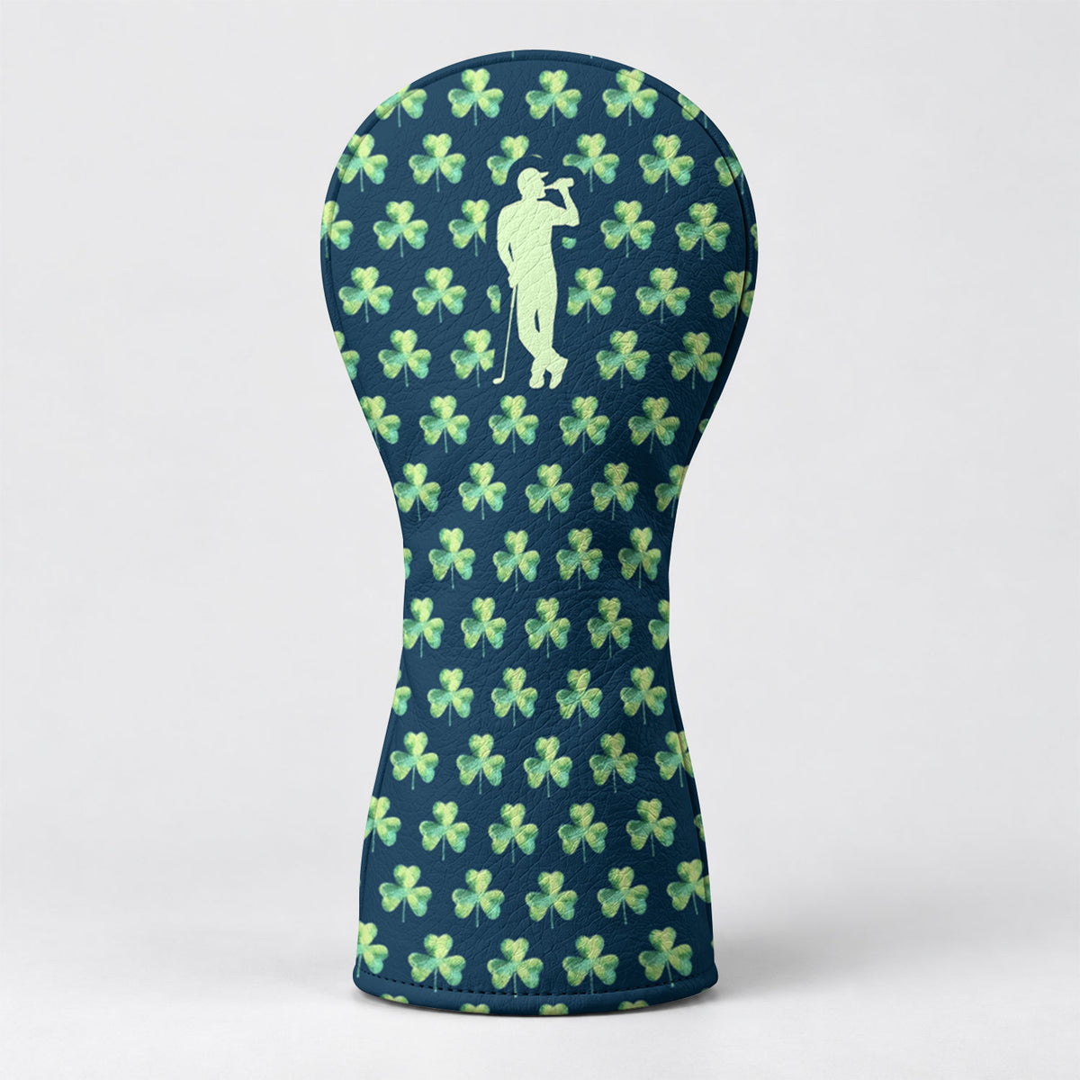 St Patrick's Day Shamrock Golfer Green Golf Headcover, Irish Golf Gift, Driver Cover
