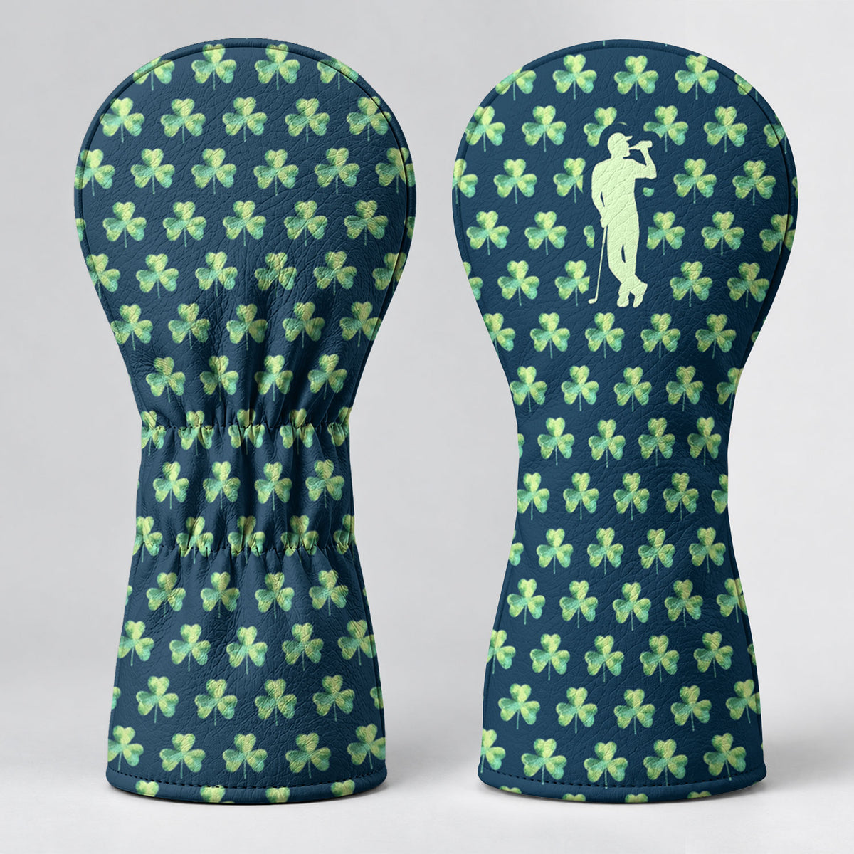 St Patrick's Day Shamrock Golfer Green Golf Headcover, Irish Golf Gift, Driver Cover