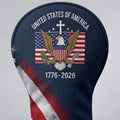 US Bald Eagle Distressed Flag Faith Cross Headcover, Patriotic Golf Gift, Golfer Gift