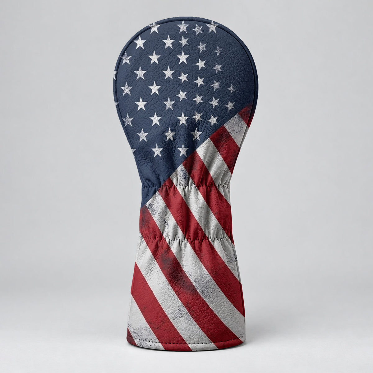 US Bald Eagle Distressed Flag Faith Cross Headcover, Patriotic Golf Gift, Golfer Gift