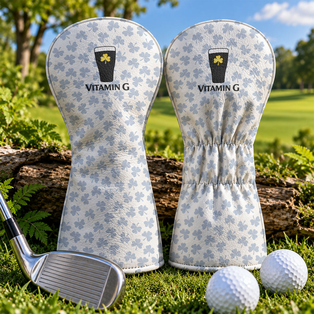 Vitamin G Shamrock Golf And Beer Golf Head Cover, Irish Golf Gift, Gift For Golfers