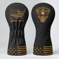 We The People 250 Years Black Gold Eagle Headcover, Patriotic Golf Gift, Driver Cover