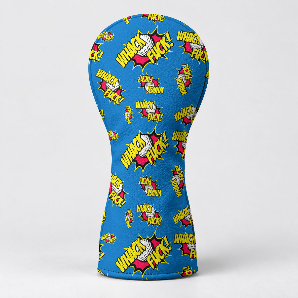 Whack Fck Comic Golf Ball Pattern Golf Head Cover, Novelty Golf Headcover, Golf Gift
