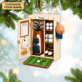 Custom Name Golf Locker Acrylic Ornament, Christmas Keepsake, Holiday Tree Decor