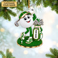 Custom Name Golf Ball Mascot Acrylic Ornament, Christmas Ornaments, Gifts For Golfers