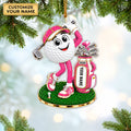 Custom Name Golf Ball Mascot Acrylic Ornament, Christmas Ornaments, Gifts For Golfers