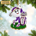 Custom Name Golf Ball Mascot Acrylic Ornament, Christmas Ornaments, Gifts For Golfers