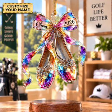 Custom Ballet Shoes Acrylic Ornament, Christmas Tree Decorations, Dancer Gifts