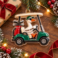 Custom Name Goose Golf Cart Acrylic Ornament, Christmas Tree Decor, Golf Lover Gifts