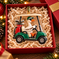 Custom Name Goose Golf Cart Acrylic Ornament, Christmas Tree Decor, Golf Lover Gifts