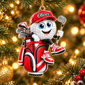 Custom Name Golf Ball In Golf Bag Acrylic Ornament, Christmas Gifts, Golf Lover Gifts