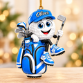 Custom Name Golf Ball In Golf Bag Acrylic Ornament, Christmas Gifts, Golf Lover Gifts