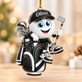 Custom Name Golf Ball In Golf Bag Acrylic Ornament, Christmas Gifts, Golf Lover Gifts