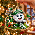 Custom Name Golf Ball Cap Trophy Acrylic Ornament, Christmas Tree Decor, Golf Gifts