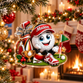 Custom Name Golf Ball Cap Trophy Acrylic Ornament, Christmas Tree Decor, Golf Gifts