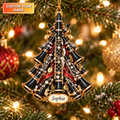 Custom Name Clarinet Tree Acrylic Ornament, Christmas Ornaments, Music Lover Gifts