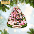 Custom Name Pink Golf Gear Tree Acrylic Ornament, Christmas Tree Decor, Golf Gifts