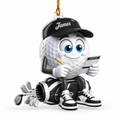 Custom Name Black Golf Scorecard Acrylic Ornament, Christmas Tree Decor, Golfer Gifts