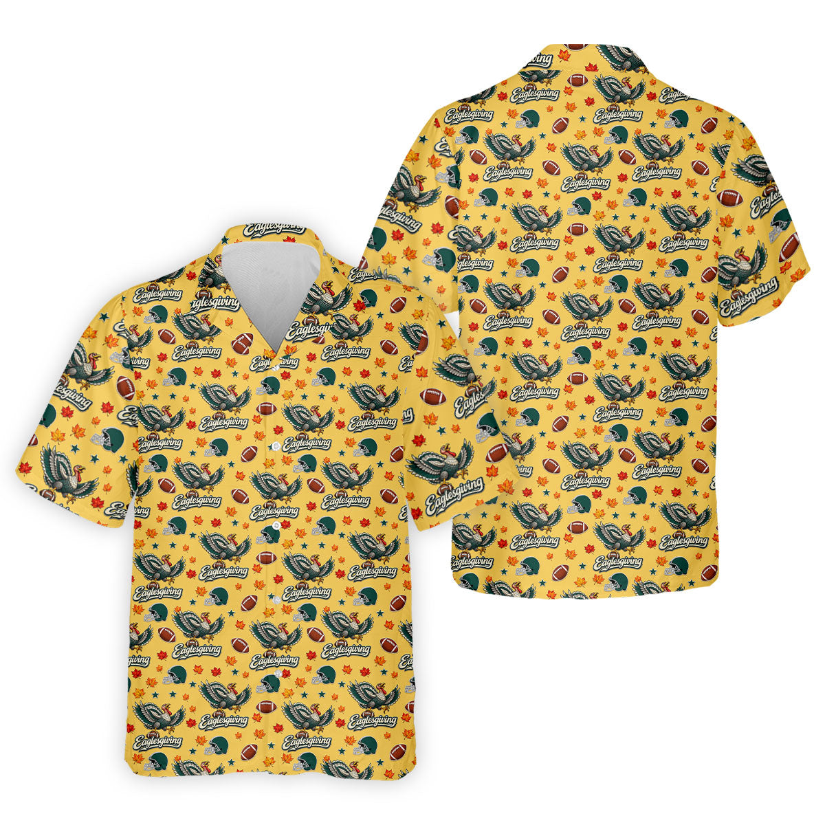 Eaglesgiving Thanksgiving Golf Shirt, Golf Shirts For Men, Mens Holiday Golf Shirts
