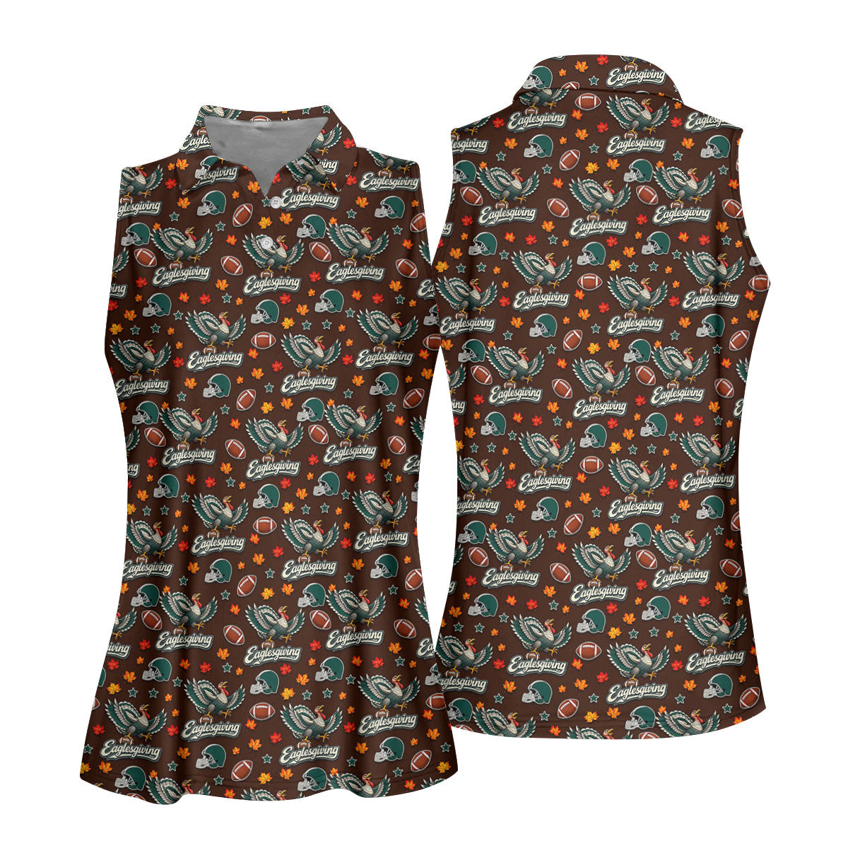 Eaglesgiving Thanksgiving Golf Shirt, Womens Golf Apparel, Golf Shirts For Women